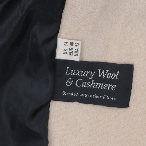 Kesta London Women's Black Wool Cashmere Overcoat Size 14