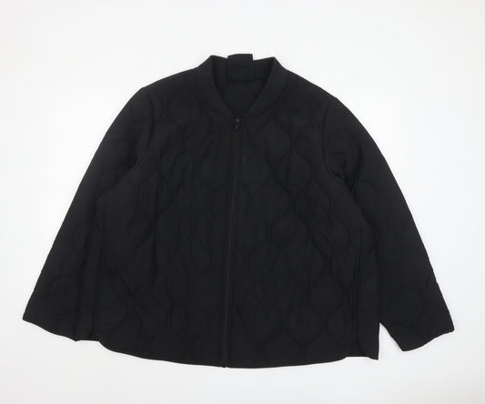 Marks and Spencer Womens Black Quilted Jacket Size 24 Plus