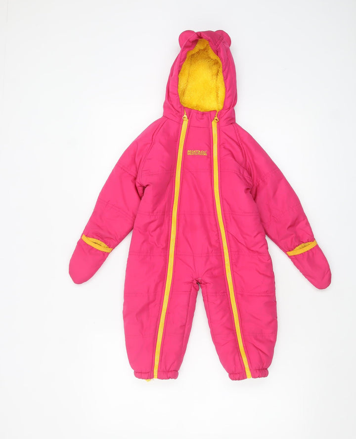 Regatta Unisex Baby Pink Snowsuit 6-12 Months Hooded Waterproof Winter Suit