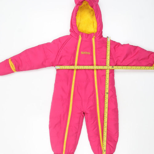 Regatta Unisex Baby Pink Snowsuit 6-12 Months Hooded Waterproof Winter Suit