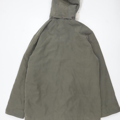 YS Collection Women's Green Hooded Parka Coat Size 18