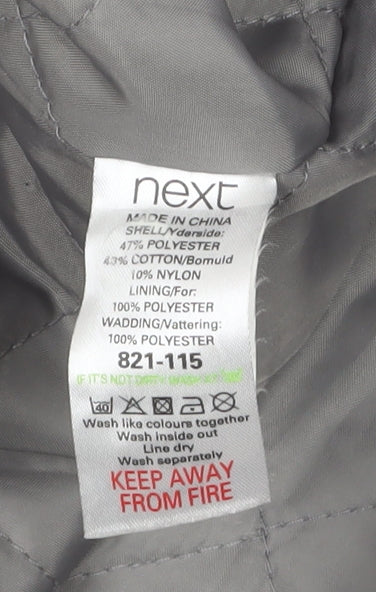 Next Women's Black Parka Coat Size 18 Mid-Length Lined Zip