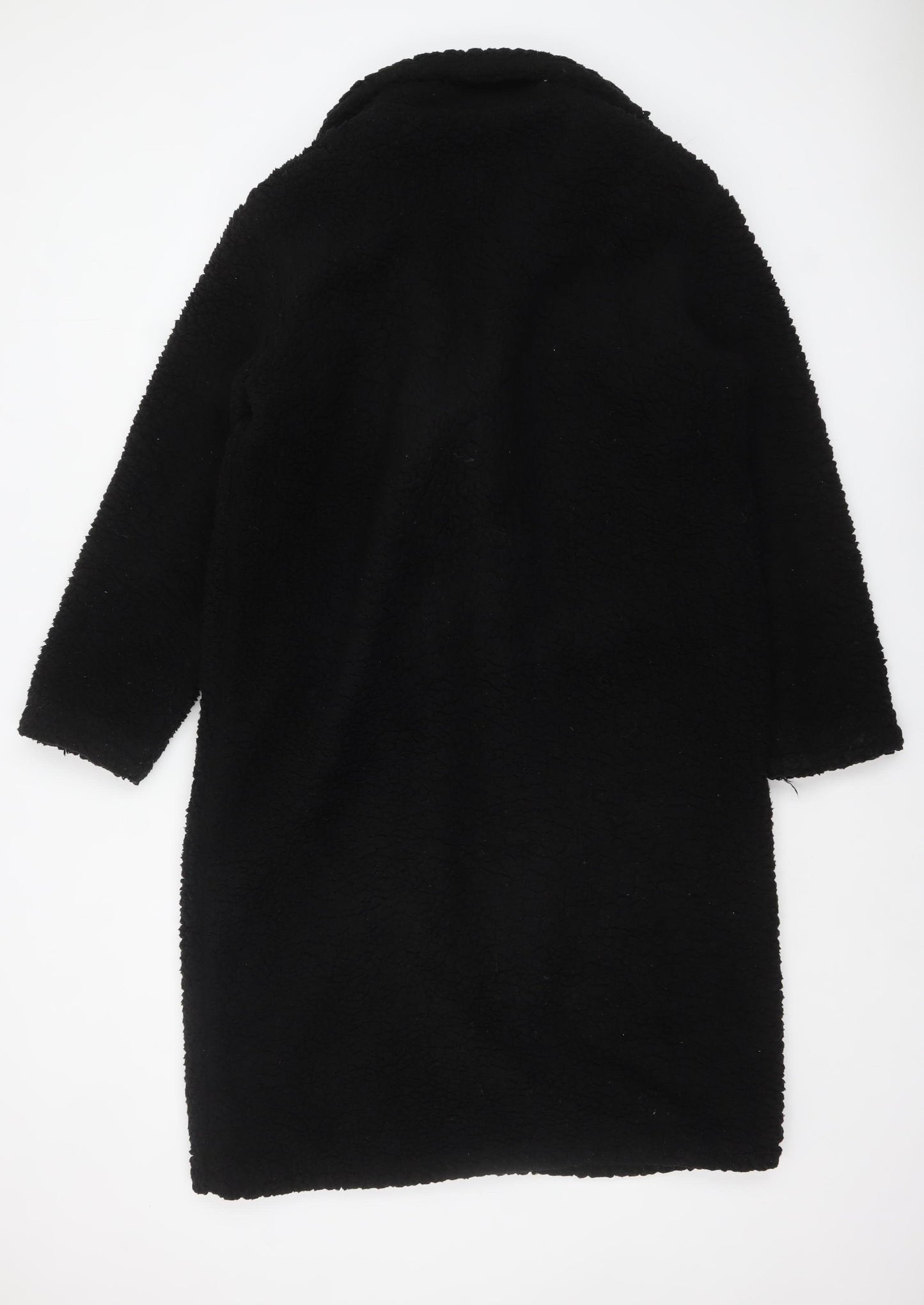 Brave Soul Women's Black Fleece Lined Mid-Length Overcoat Size 12