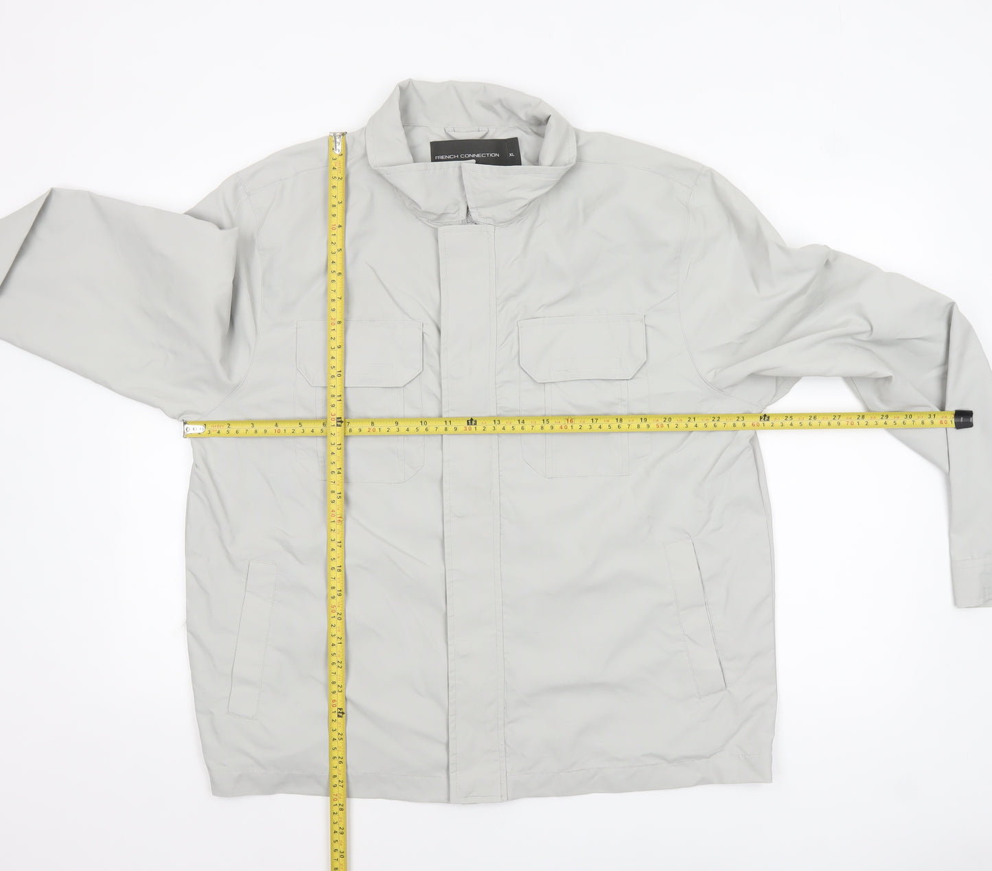 French Connection Men's Grey XL Lightweight Zip Jacket