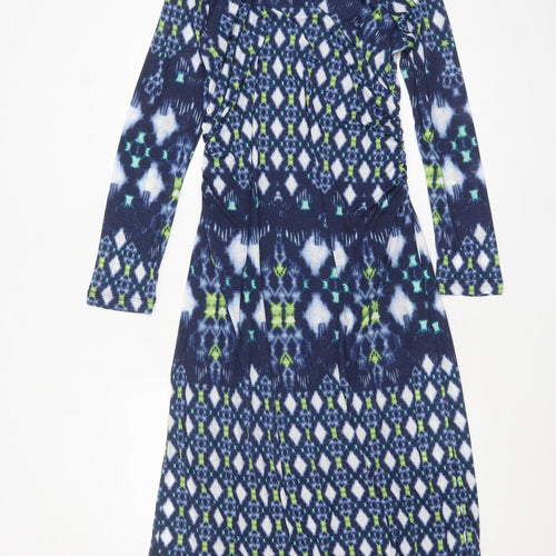Marks and Spencer Women Blue Geometric Shift Dress Size 16