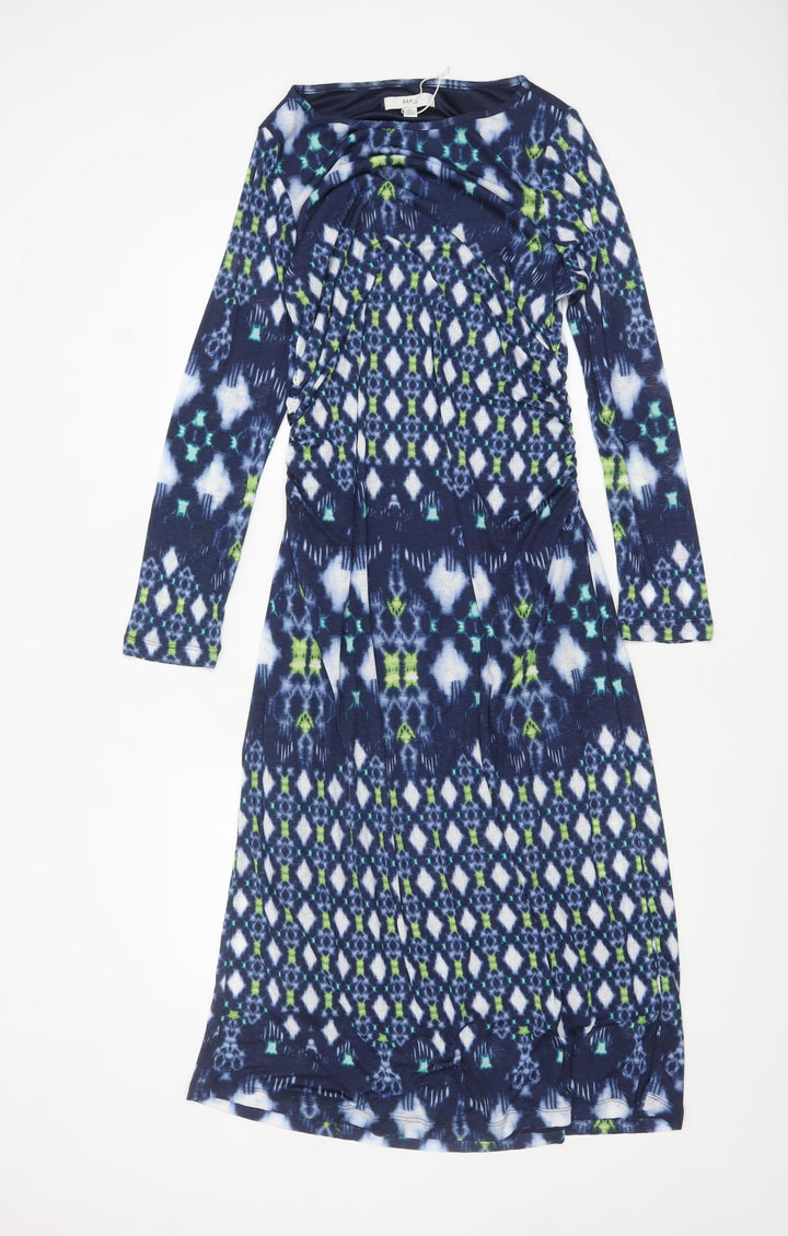 Marks and Spencer Women Blue Geometric Shift Dress Size 16