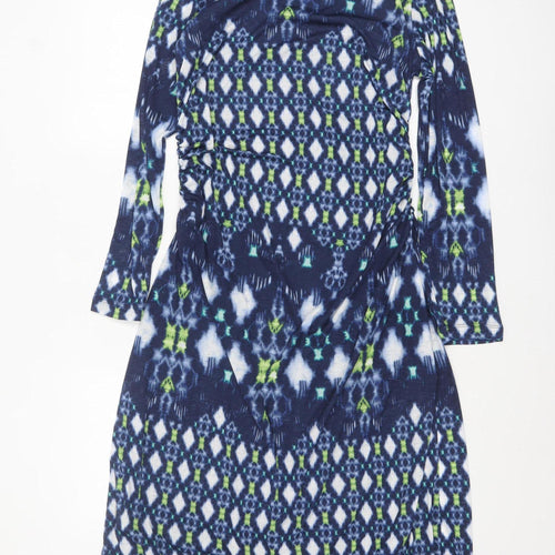 Marks and Spencer Women Blue Geometric Shift Dress Size 16