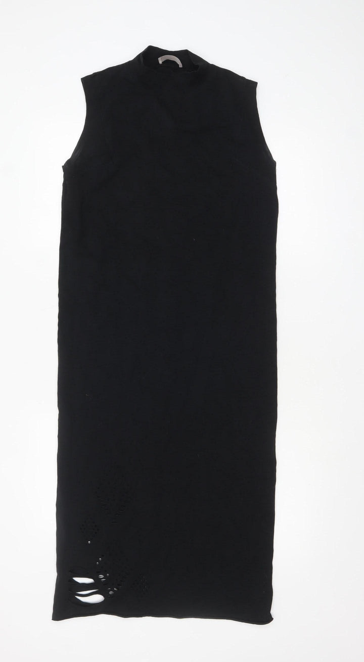 Label Lab Women Black Size 10 Sleeveless Long Bodycon Dress