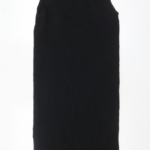 Label Lab Women Black Size 10 Sleeveless Long Bodycon Dress