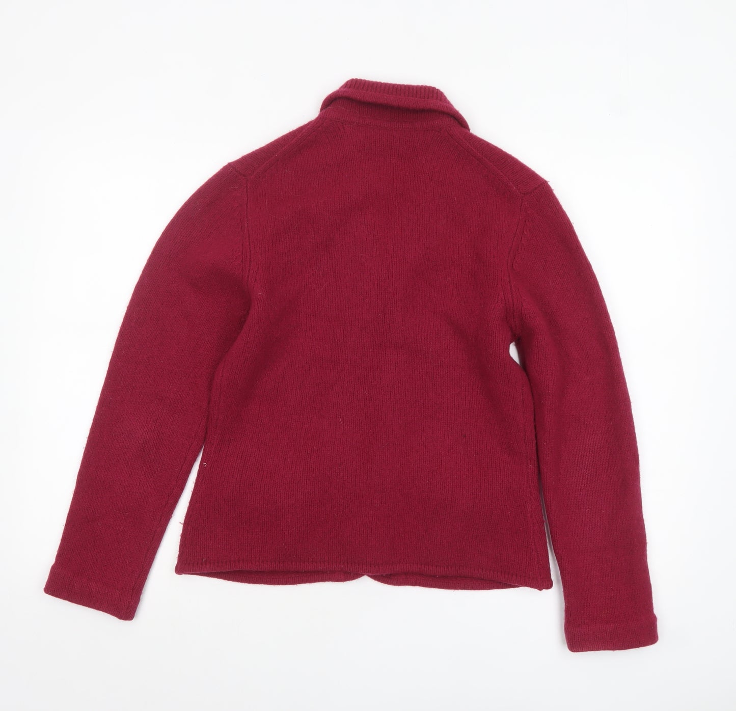 Phase Eight Women Red Wool Collared Cardigan Size 12