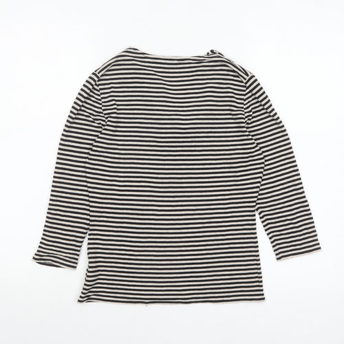 Phase Eight Women's Black Striped Cowl Neck 3/4 Sleeve Jersey Top Size 10