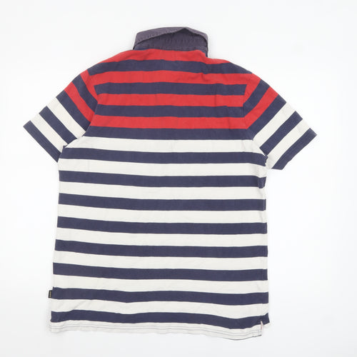Musto Men's Multicoloured Striped Cotton Polo Shirt L