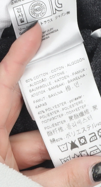 Levi's Women's Black Cotton Blend Logo Crew Neck Sweatshirt L