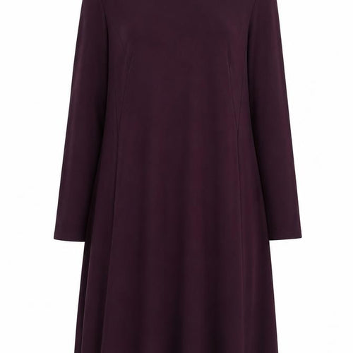 Roman Women Purple A-Line Jersey Dress Size 14 3/4 Sleeve