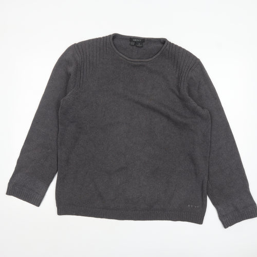 DKNY Men's Grey Cotton Crew Neck Pullover Jumper Size M