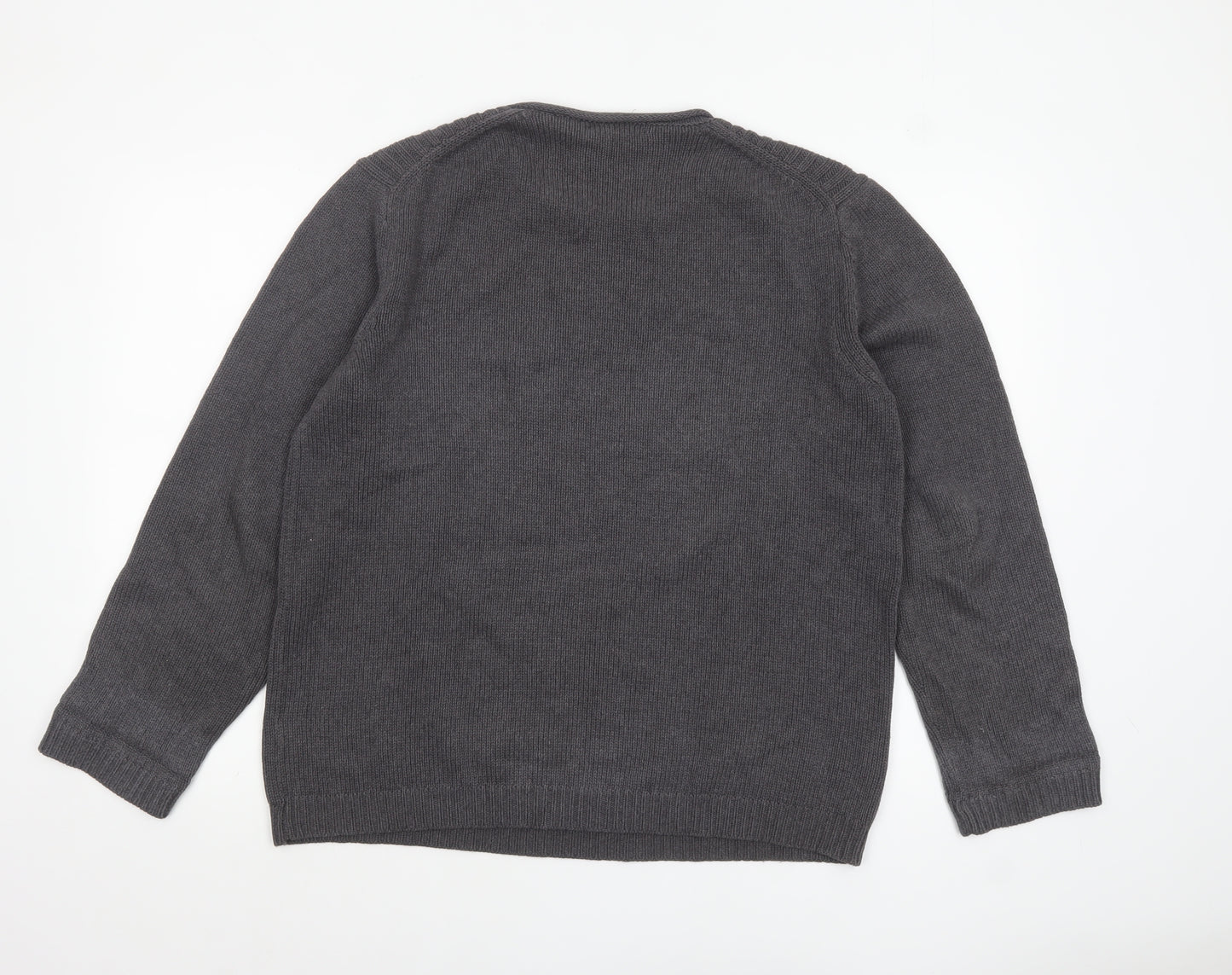 DKNY Men's Grey Cotton Crew Neck Pullover Jumper Size M