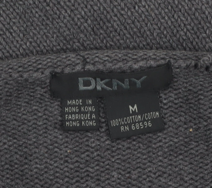 DKNY Men's Grey Cotton Crew Neck Pullover Jumper Size M