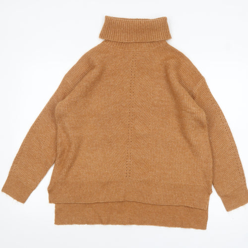 Peacocks Womens Brown Roll Neck Knit Jumper Size M
