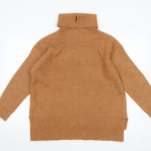 Peacocks Womens Brown Roll Neck Knit Jumper Size M