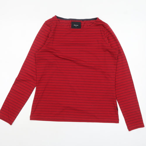 Rohan Womens Red Striped Long Sleeve Basic Boat Neck Top M