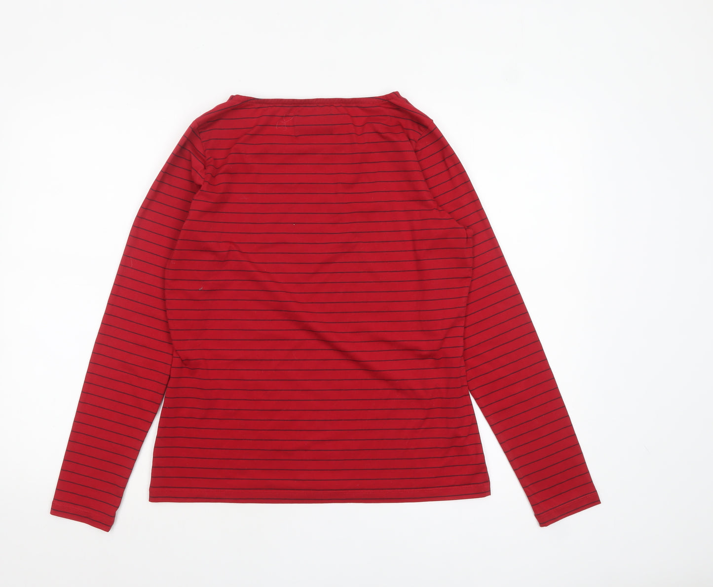 Rohan Womens Red Striped Long Sleeve Basic Boat Neck Top M