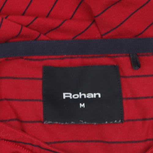 Rohan Womens Red Striped Long Sleeve Basic Boat Neck Top M