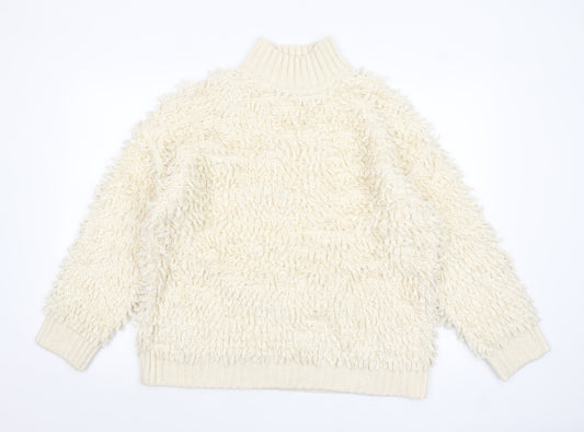 Marks and Spencer Women’s Ivory Chunky-Knit Mock Neck Jumper M