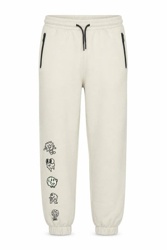 Marks and Spencer Boys Beige Jogger Trousers 11-12 Years Cartoon Print