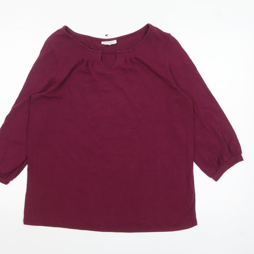 Thought Women’s Purple 3/4 Sleeve Tunic Blouse Size 12