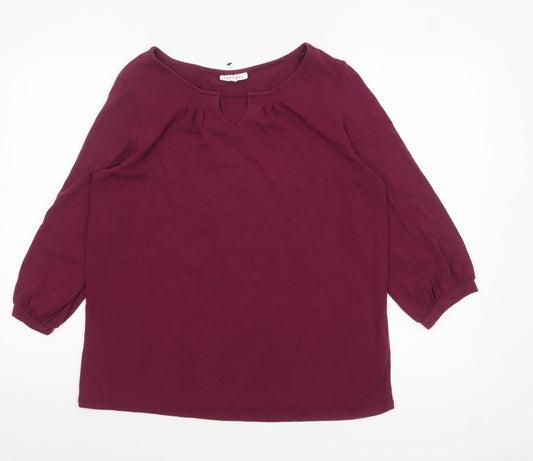 Thought Women’s Purple 3/4 Sleeve Tunic Blouse Size 12