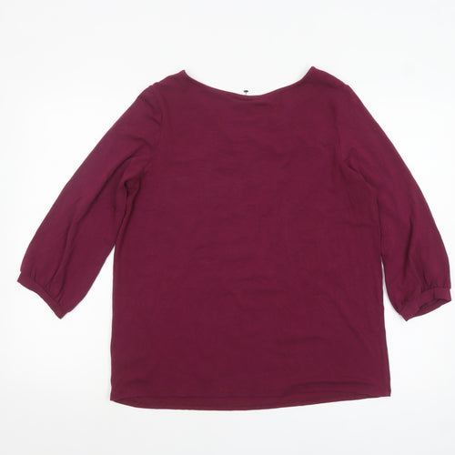 Thought Women’s Purple 3/4 Sleeve Tunic Blouse Size 12
