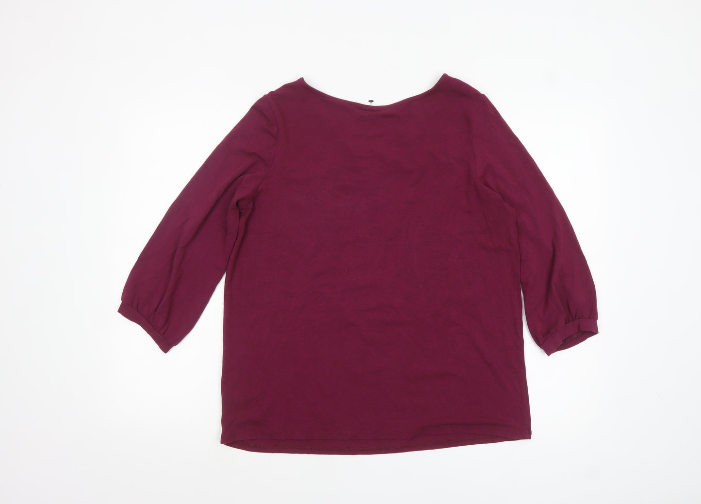 Thought Women’s Purple 3/4 Sleeve Tunic Blouse Size 12