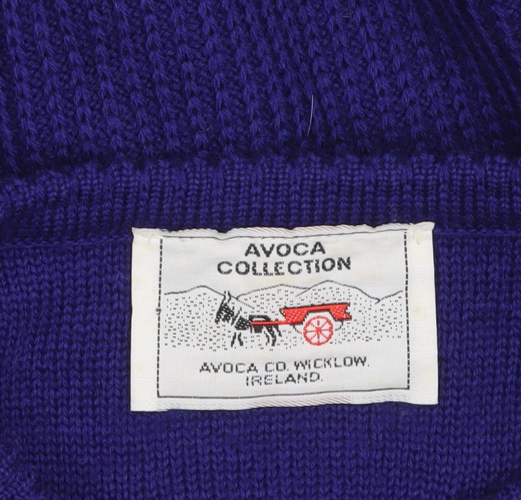 Avoca Collection Women's Purple Wool Puff Sleeve Cardigan S