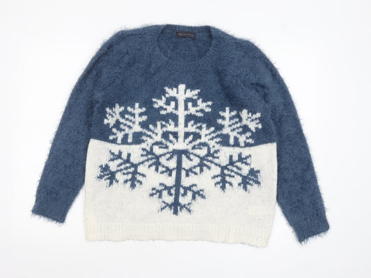 Marks and Spencer Women’s Multicoloured Size 12 Fluffy Snowflake Jumper