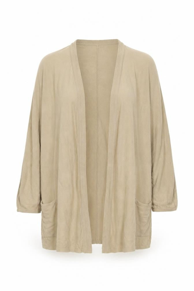 Monsoon Women Beige L Open Knit Long Sleeve Cardigan