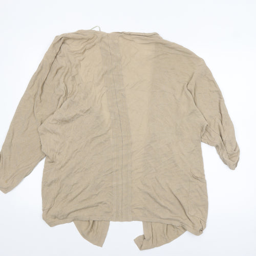 Monsoon Women Beige L Open Knit Long Sleeve Cardigan