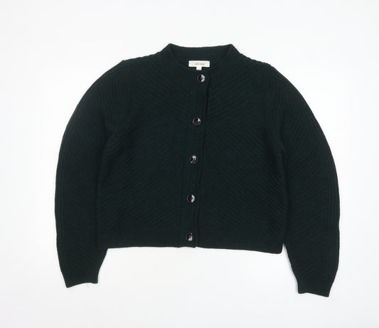 Marks and Spencer Women Green M Chunky-Knit Button Cardigan