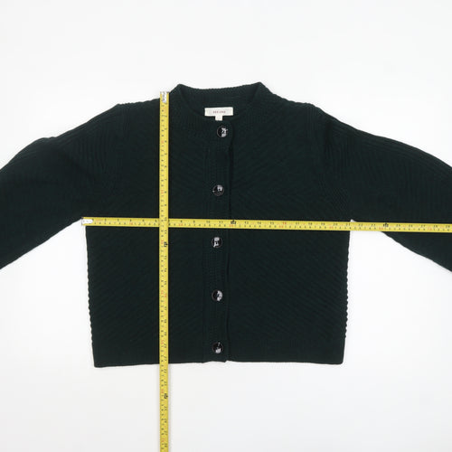Marks and Spencer Women Green M Chunky-Knit Button Cardigan