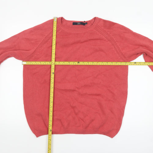 ISLE Womens Pink Cotton Crew Neck Pullover Jumper Size 18-20