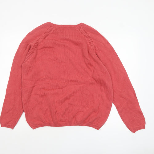 ISLE Womens Pink Cotton Crew Neck Pullover Jumper Size 18-20