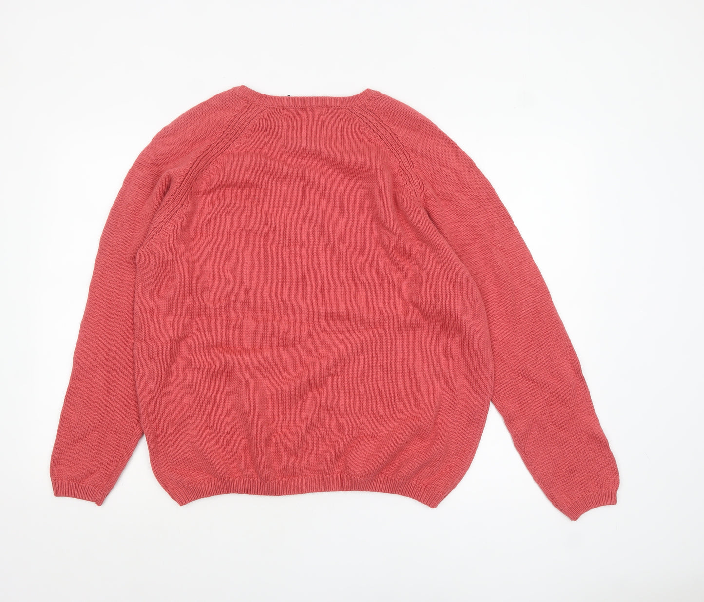 ISLE Womens Pink Cotton Crew Neck Pullover Jumper Size 18-20