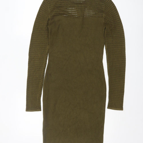 Guess Women Green Bodycon Knit Cut Out Dress Size 12