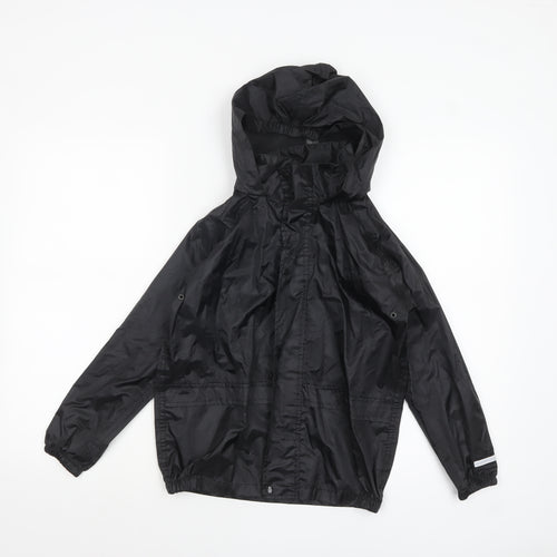 Hunter Reign Hartwick Boys Black Hooded Waterproof Rain Coat 5-6 Years
