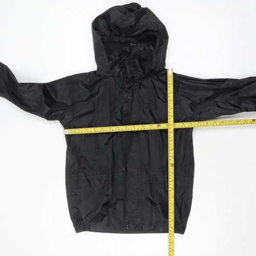Hunter Reign Hartwick Boys Black Hooded Waterproof Rain Coat 5-6 Years