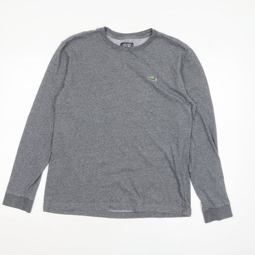 Lacoste Sport Men's Grey Long Sleeve Cotton Top M Regular Fit