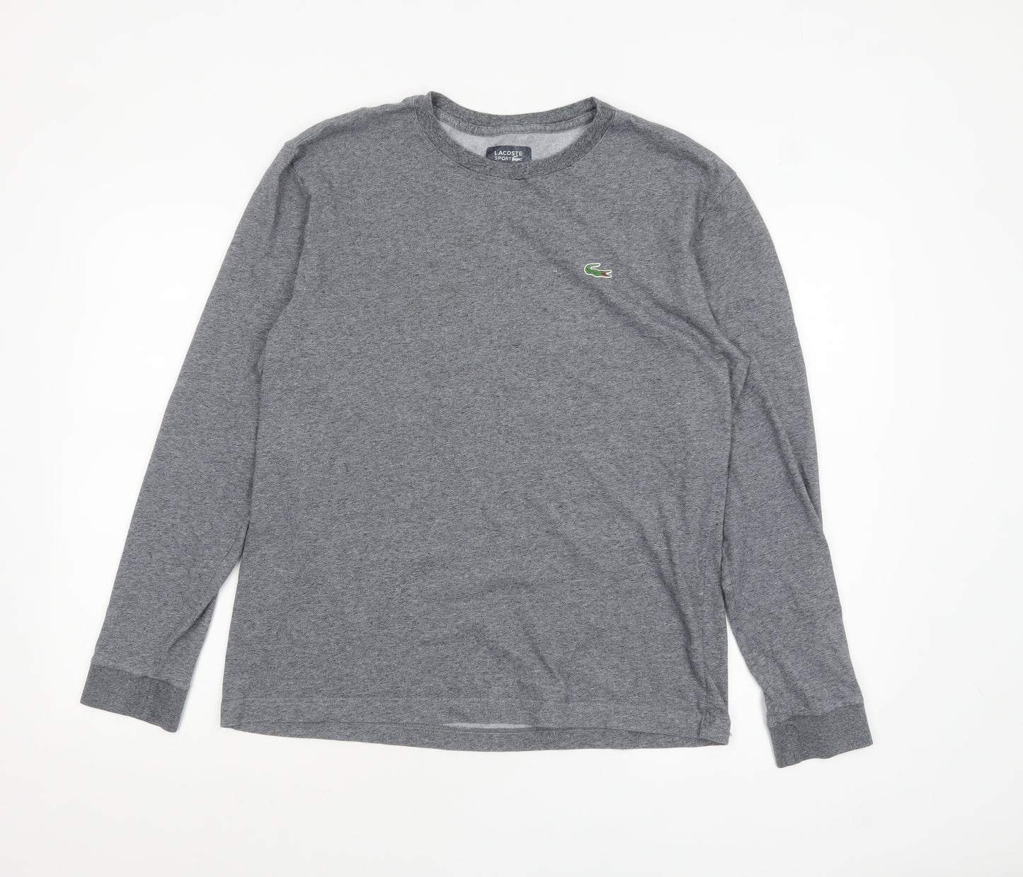 Lacoste Sport Men's Grey Long Sleeve Cotton Top M Regular Fit
