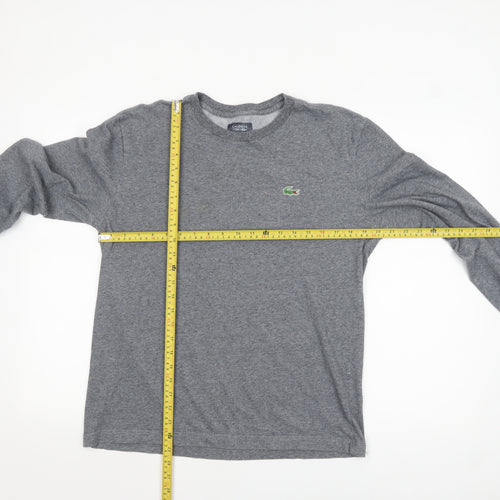 Lacoste Sport Men's Grey Long Sleeve Cotton Top M Regular Fit