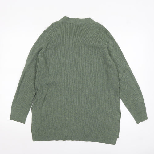 Marks and Spencer Women's Green V-Neck Knit Jumper Size 10