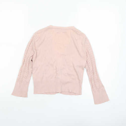 Mexx Women's Pink Cotton V-Neck Button-Up Cardigan Size S