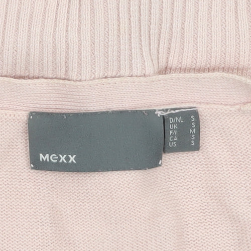 Mexx Women's Pink Cotton V-Neck Button-Up Cardigan Size S